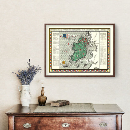 Vintage Agriculture and Fisheries Map of Ireland, 1929