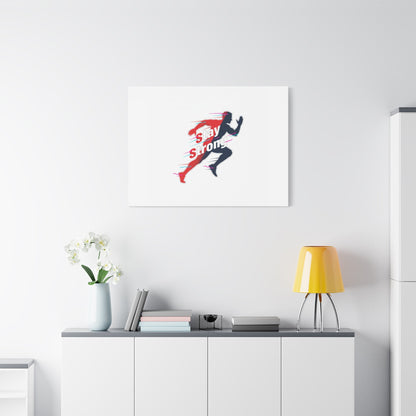 Stay Strong Runner Gym Canvas Wall Art