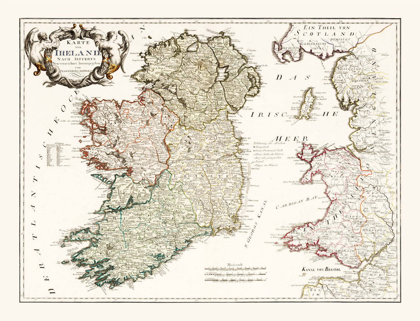 Vintage Map of Ireland, 1795