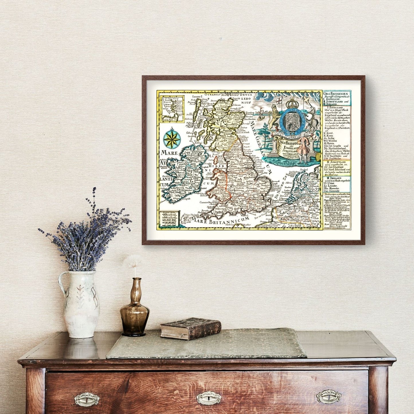 Vintage Map of England, Scotland and Ireland, 1790