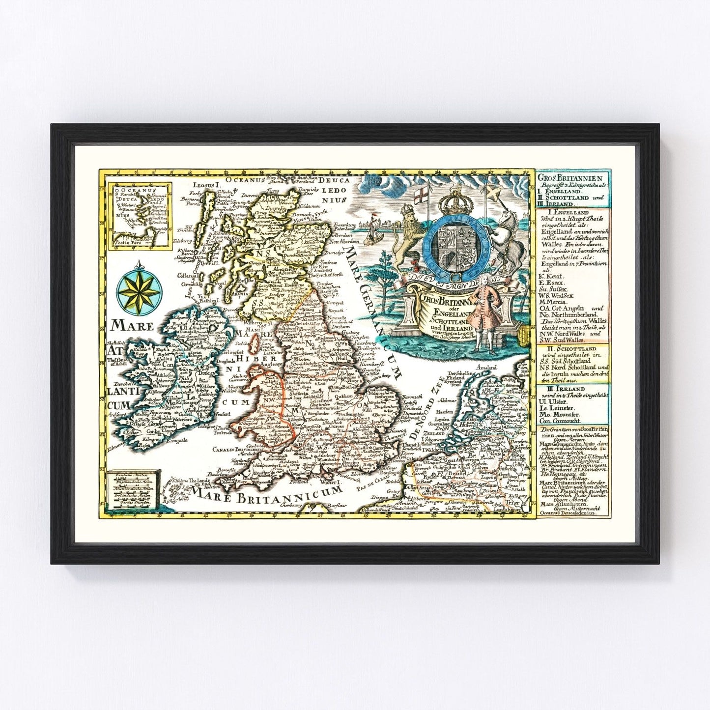 Vintage map of England, Scotland, and Ireland, 1790