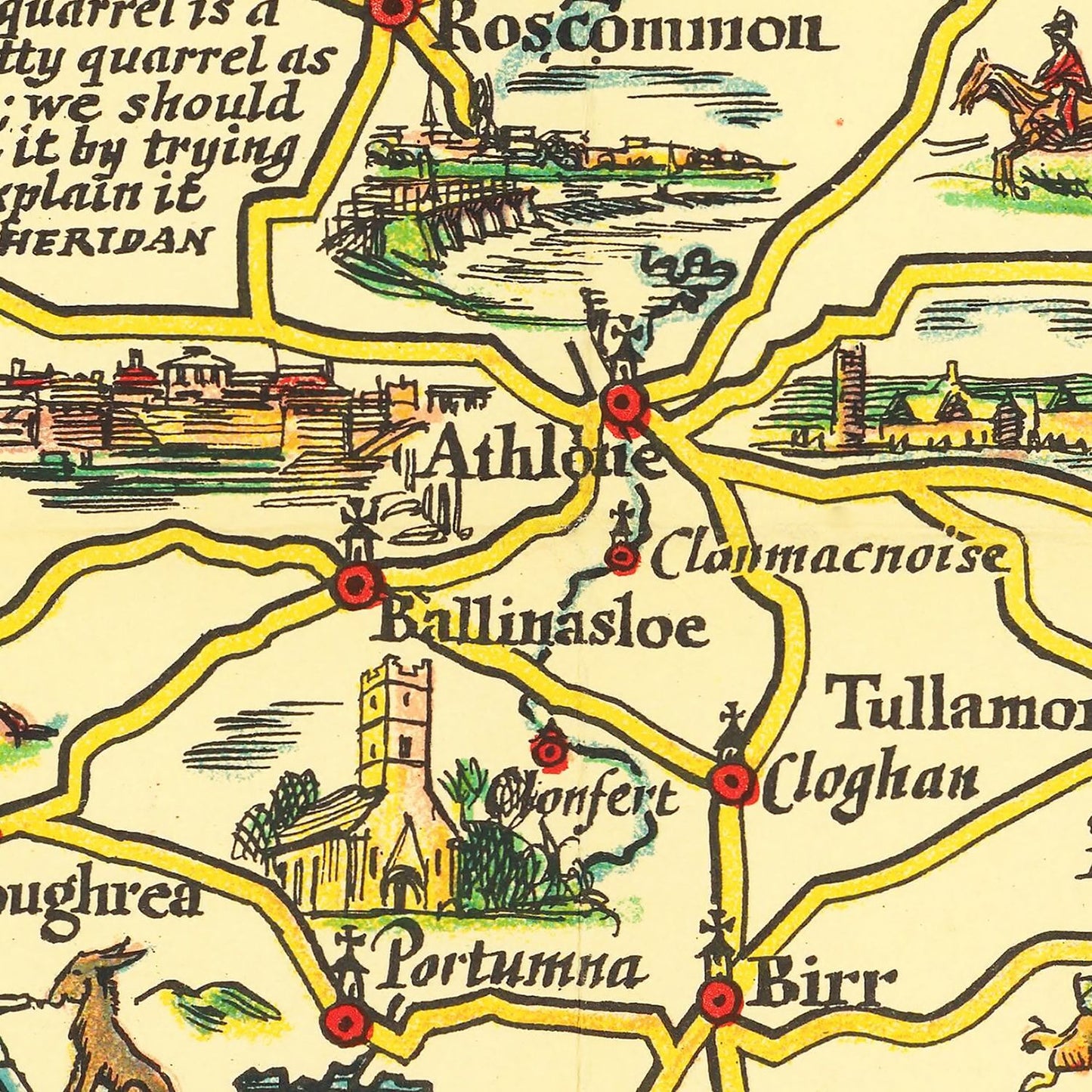 Vintage Map of Ireland, 1933