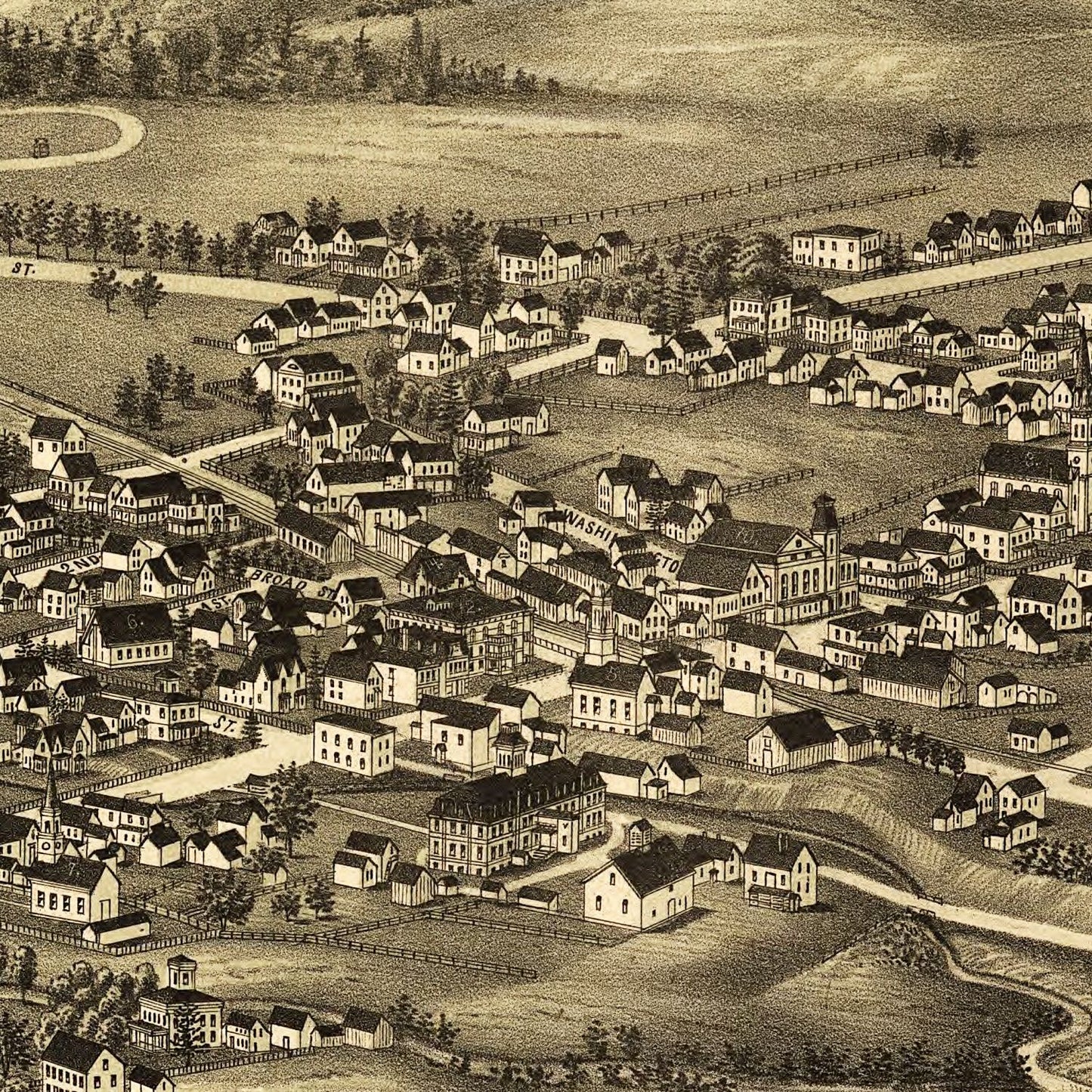 Vintage Map of Cambridge, New York, 1886