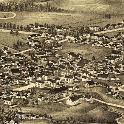Vintage Map of Cambridge, New York, 1886