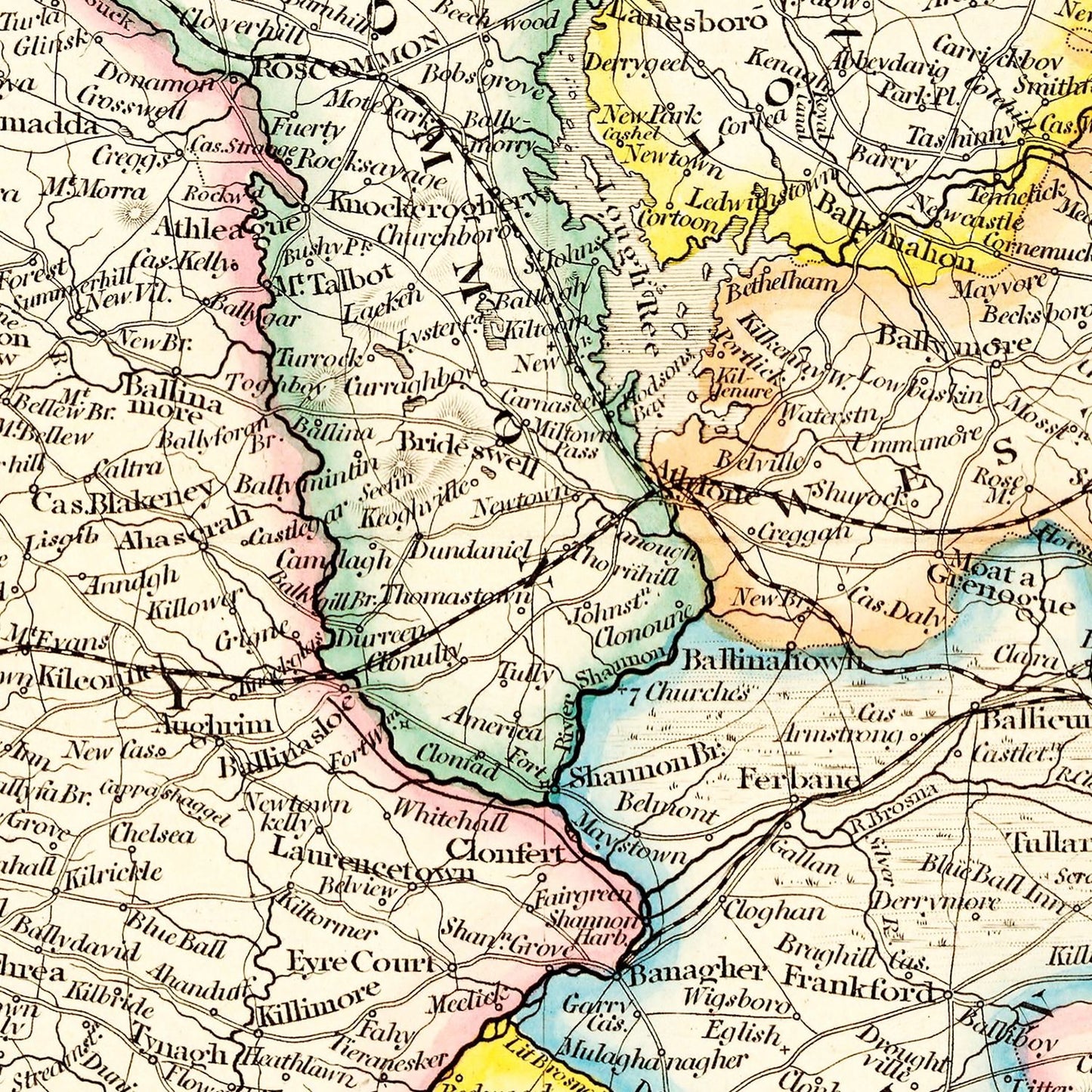 Vintage Map of Ireland, 1884