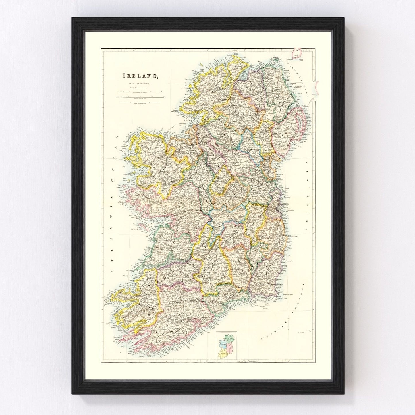 Vintage map of Ireland, 1884