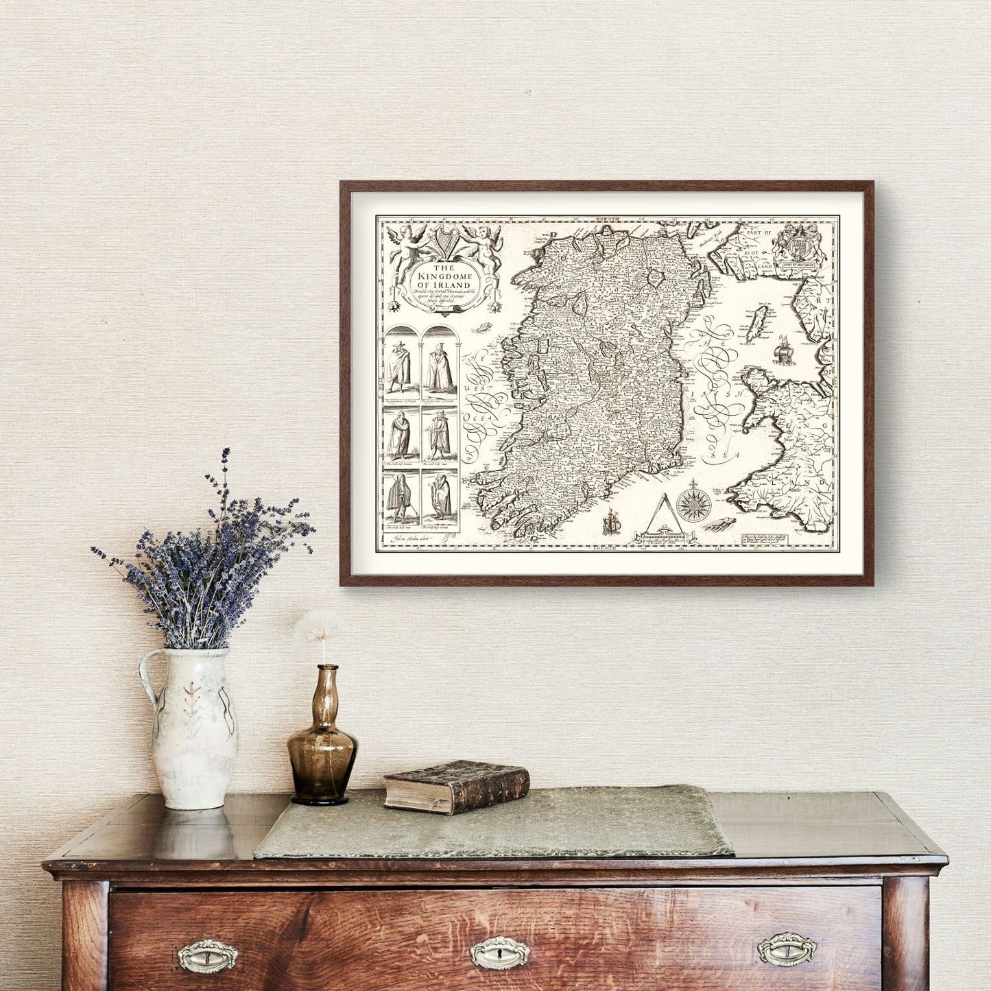 Vintage Map of Ireland, 1676