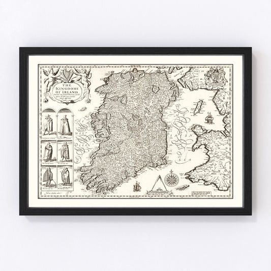 Vintage map of Ireland, 1676