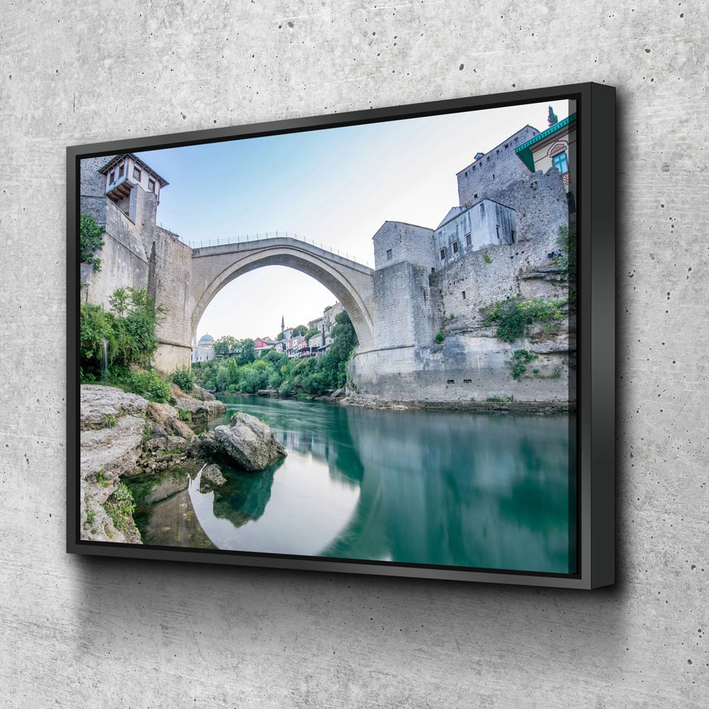 Mostar Bridge Stari Most Bosnia travel canvas wall art