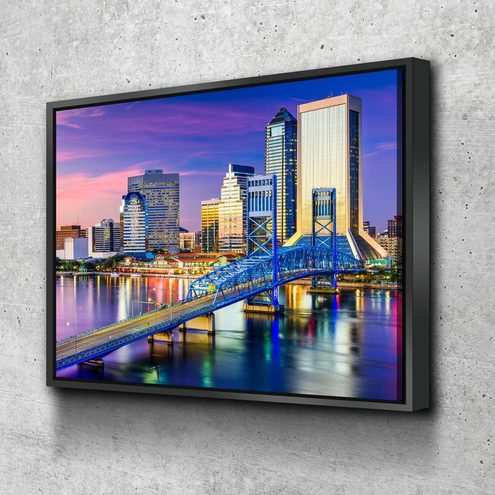 Jacksonville Florida skyline canvas wall art