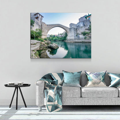 Mostar Bridge Canvas Wall Art, Bosnia Stari Most Travel Print