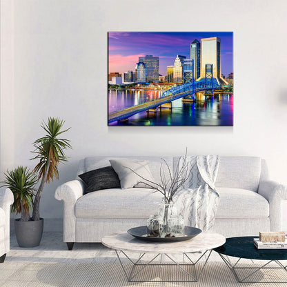 Jacksonville Florida Skyline Canvas Wall Art