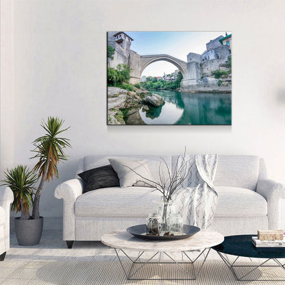 Mostar Bridge Canvas Wall Art, Bosnia Stari Most Travel Print