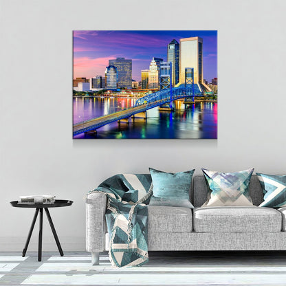 Jacksonville Florida Skyline Canvas Wall Art