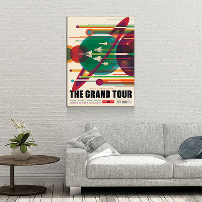 The Grand Tour Space Travel Canvas Wall Art, NASA JPL Print