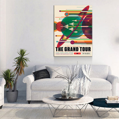 The Grand Tour Space Travel Canvas Wall Art, NASA JPL Print