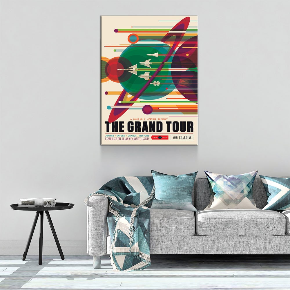 The Grand Tour Space Travel Canvas Wall Art, NASA JPL Print
