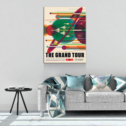 The Grand Tour Space Travel Canvas Wall Art, NASA JPL Print