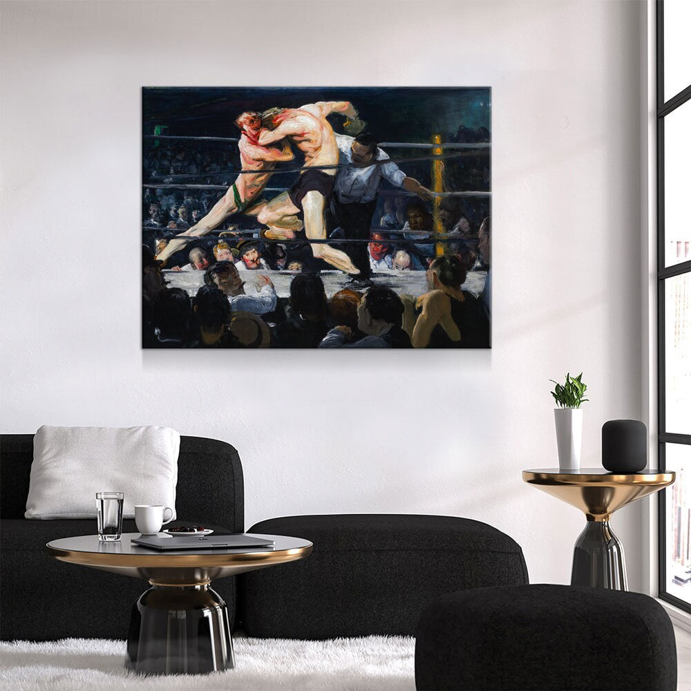 Stag At Sharkey's Canvas Wall Art, Vintage Boxing Print