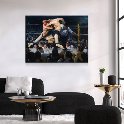 Stag At Sharkey's Canvas Wall Art, Vintage Boxing Print