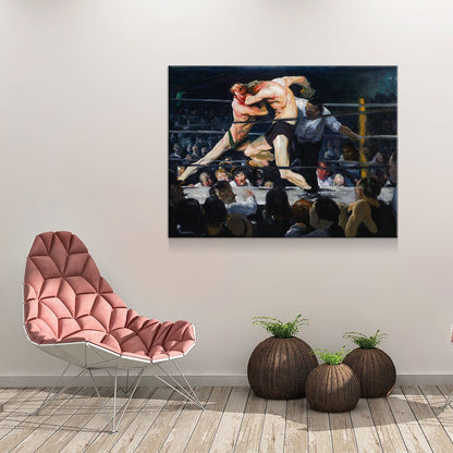 Stag At Sharkey's Canvas Wall Art, Vintage Boxing Print