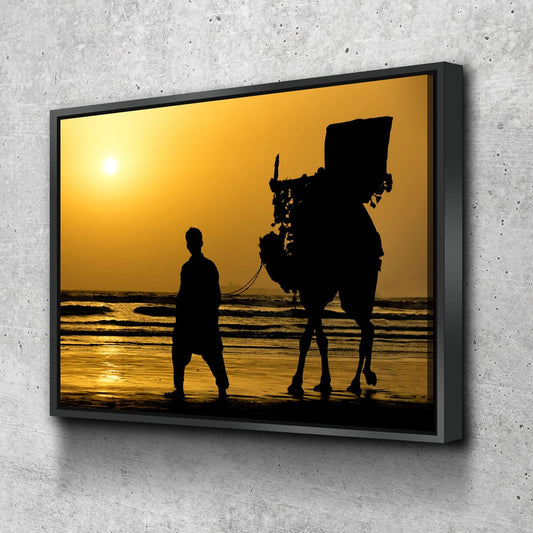 Famous camel ride Karachi Pakistan beach canvas art