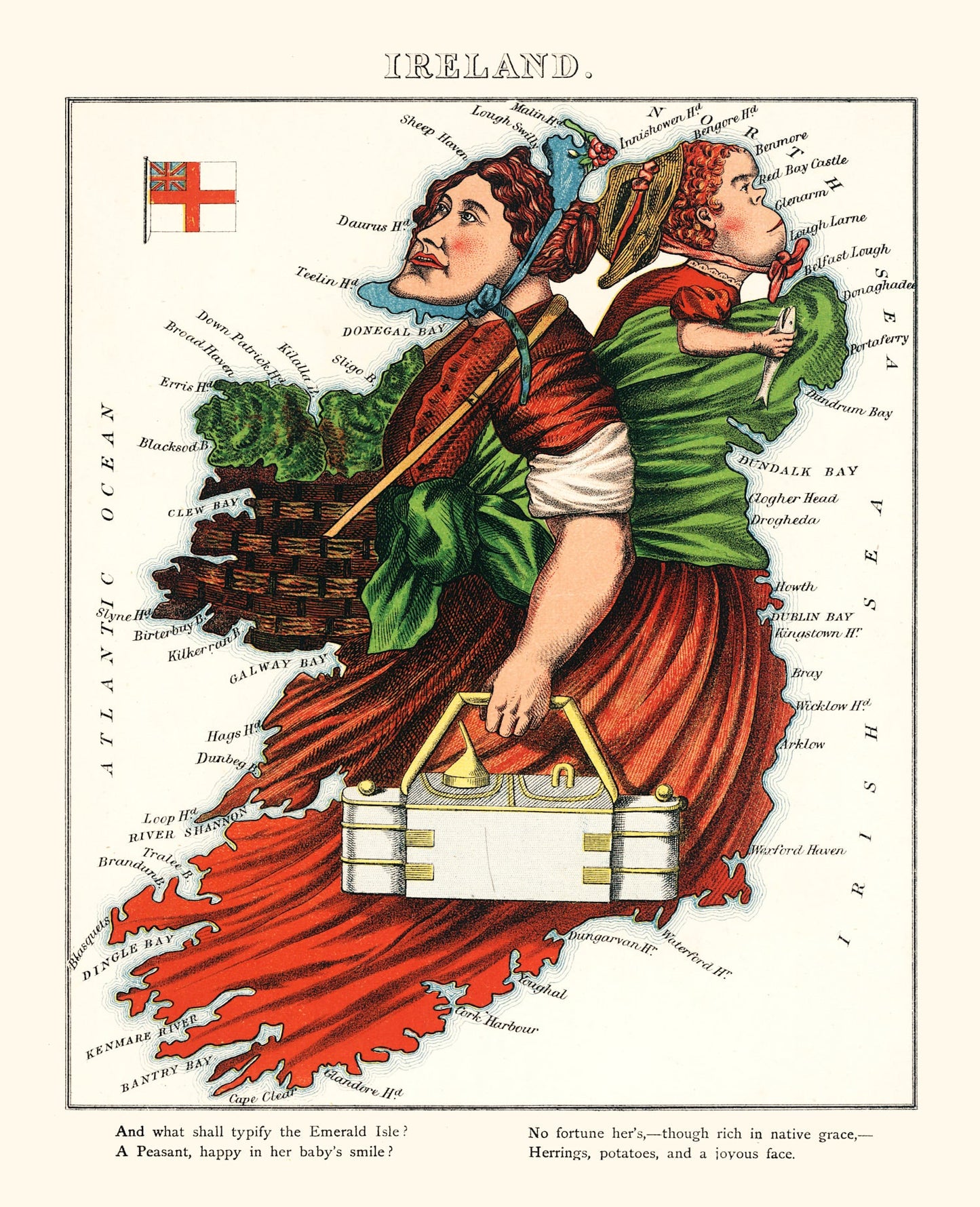 Vintage Map of Ireland, 1868