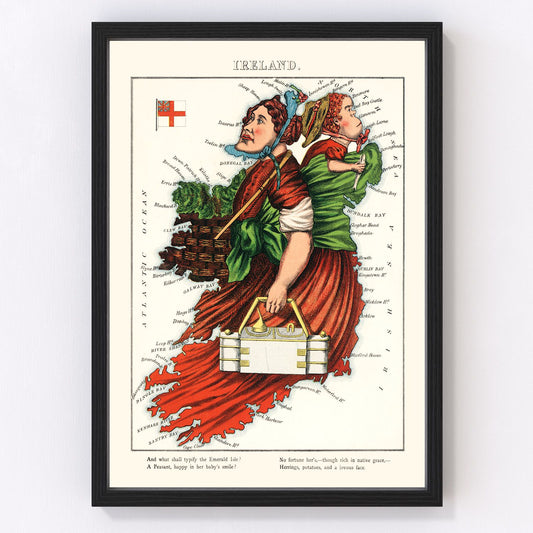 Vintage map of Ireland, 1868