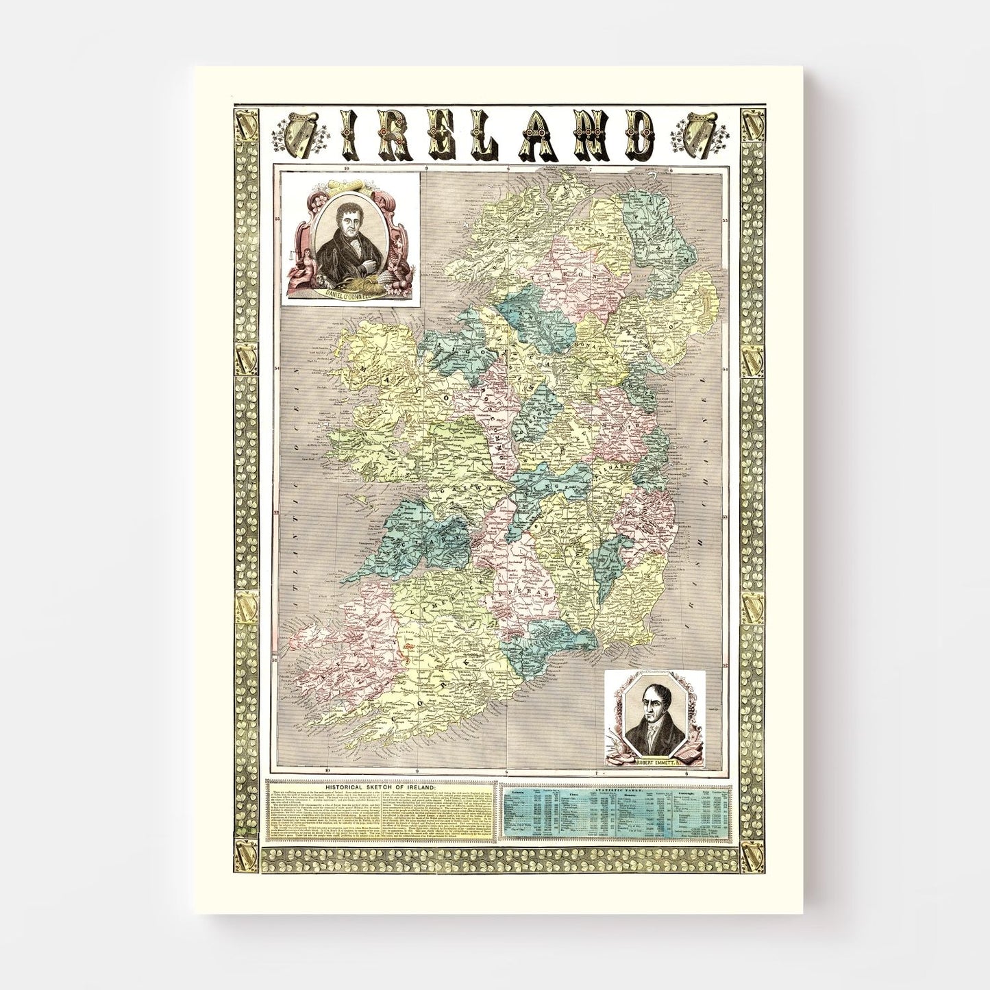 Vintage Map of Ireland, 1855