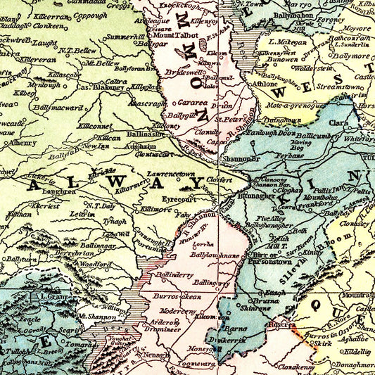 Vintage Map of Ireland, 1855