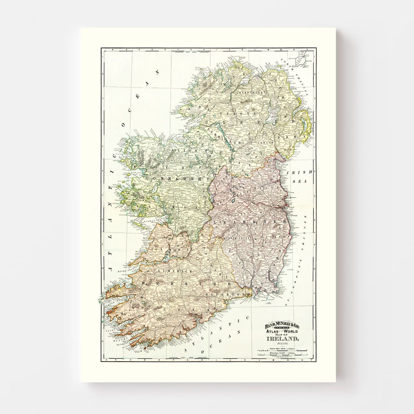 Vintage Map of Ireland, 1897
