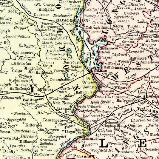 Vintage Map of Ireland, 1897