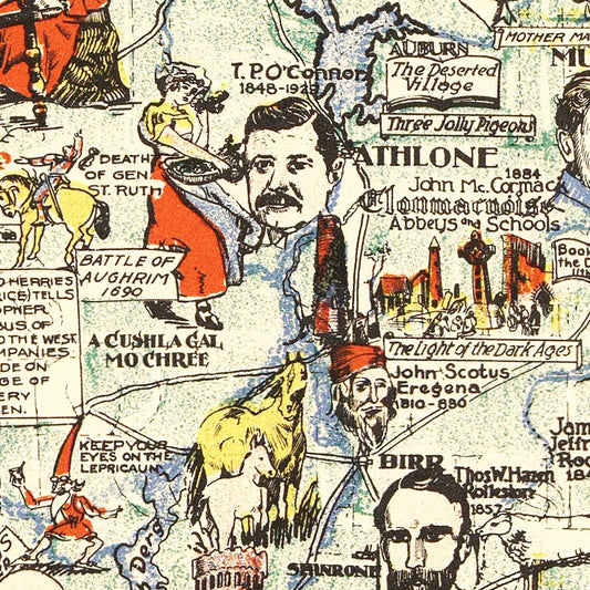 Vintage Story Map of Ireland, 1936