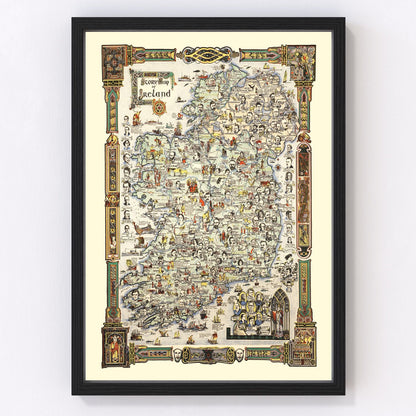vintage story map of Ireland, 1936
