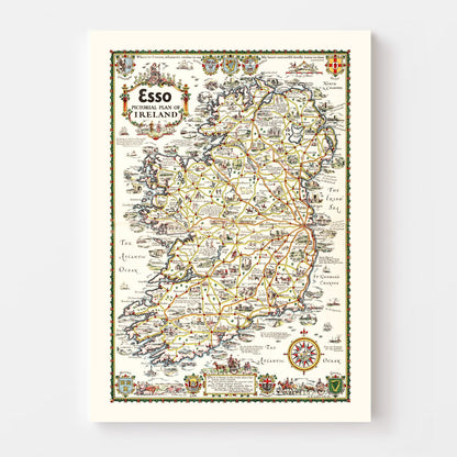 Vintage Pictorial Plan of Ireland, 1933