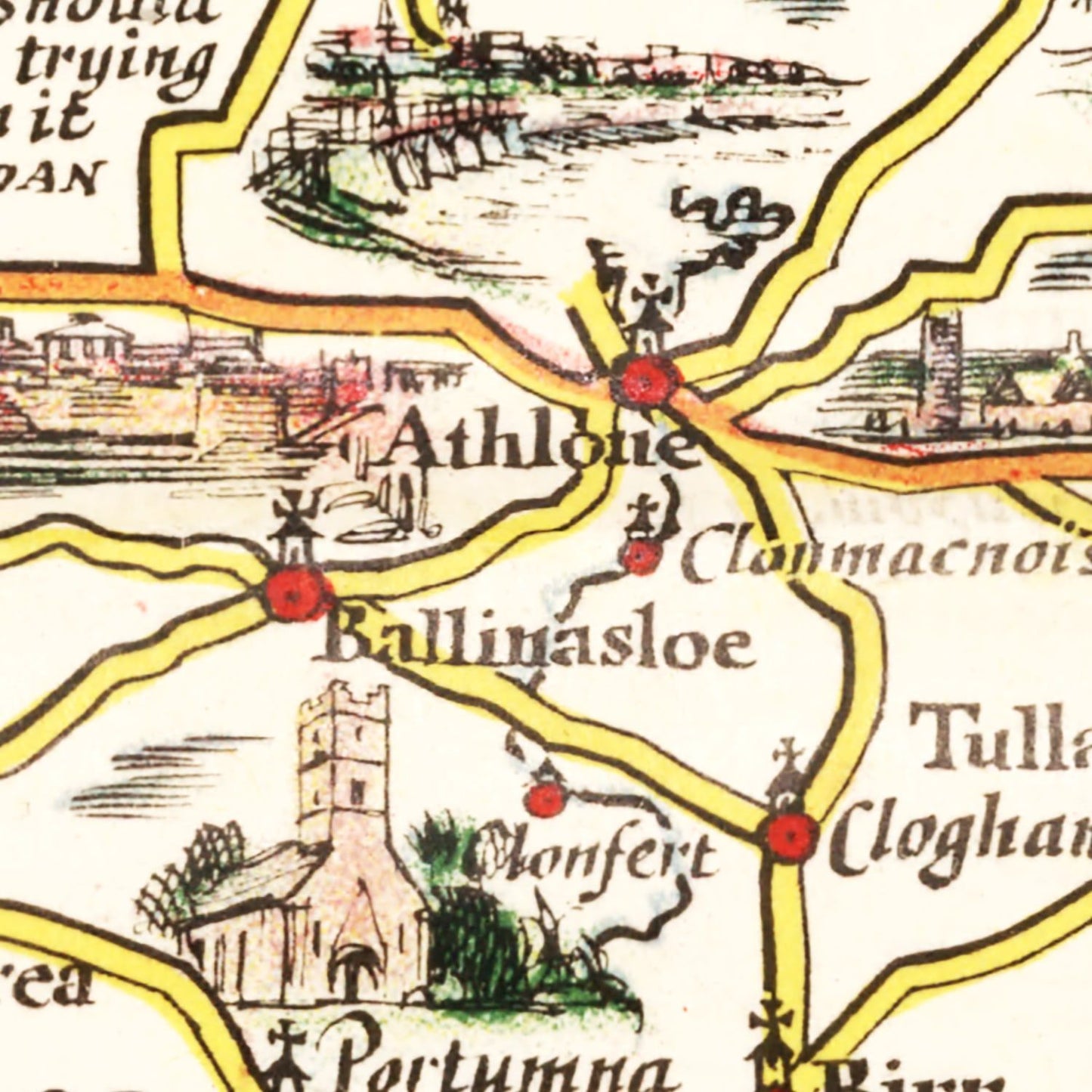 Vintage Pictorial Plan of Ireland, 1933
