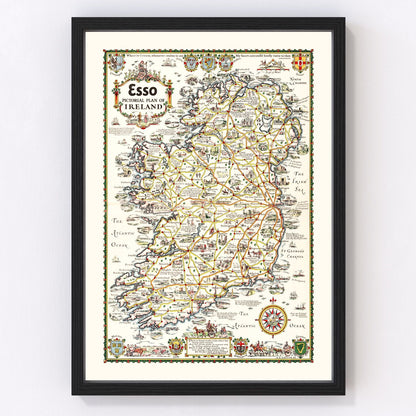 vintage pictorial plan of Ireland, 1933