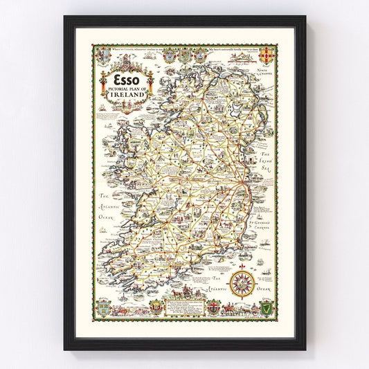vintage pictorial plan of Ireland, 1933