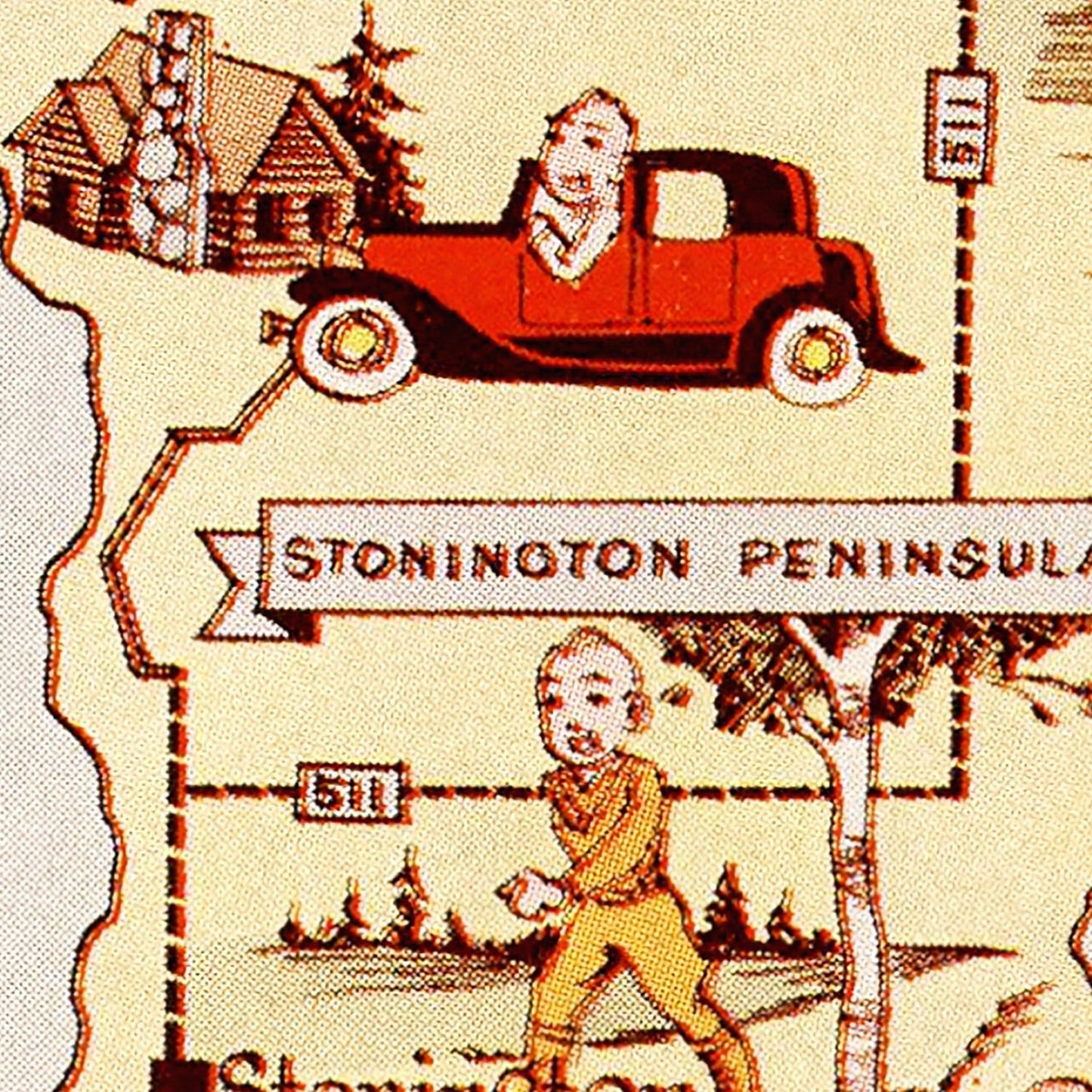 Vintage Map of Delta County, Michigan, 1936