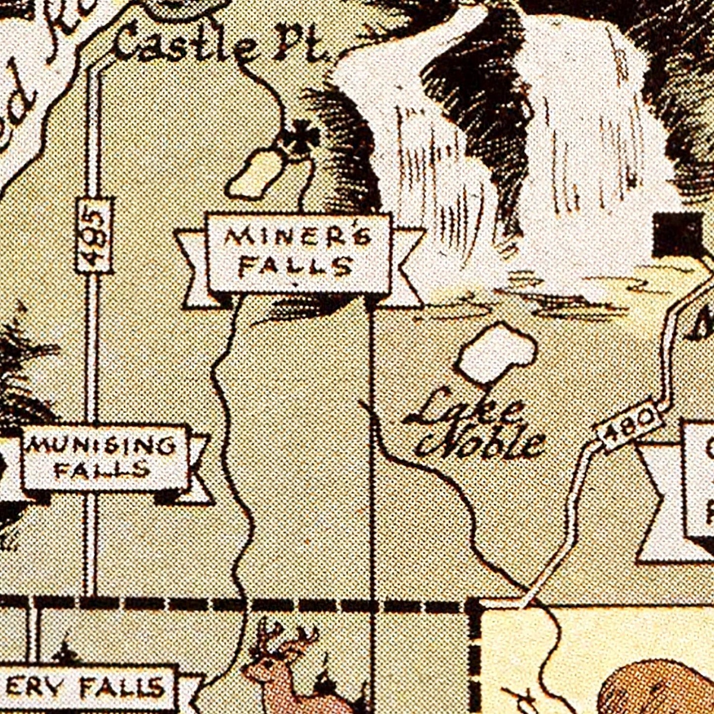 Vintage Map of Alger County, Michigan, 1936
