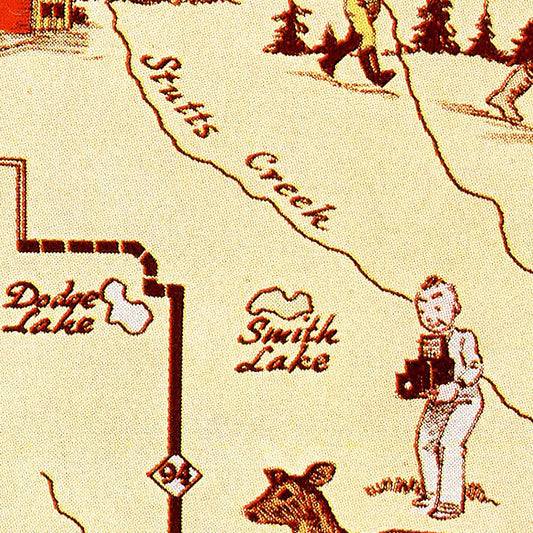 Vintage Map of Schoolcraft County, Michigan, 1936