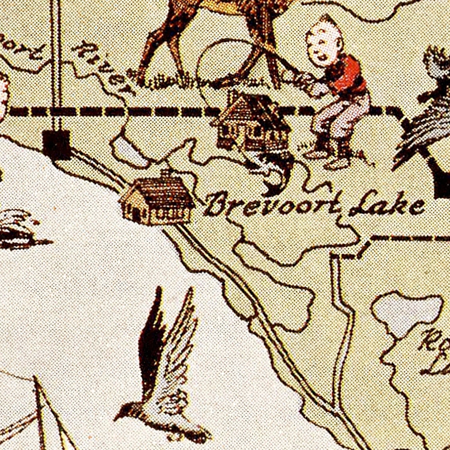 Vintage Map of Mackinac County, Michigan, 1936