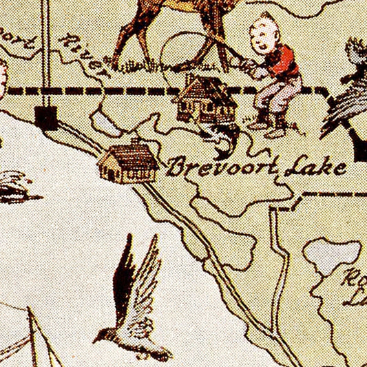 Vintage Map of Mackinac County, Michigan, 1936