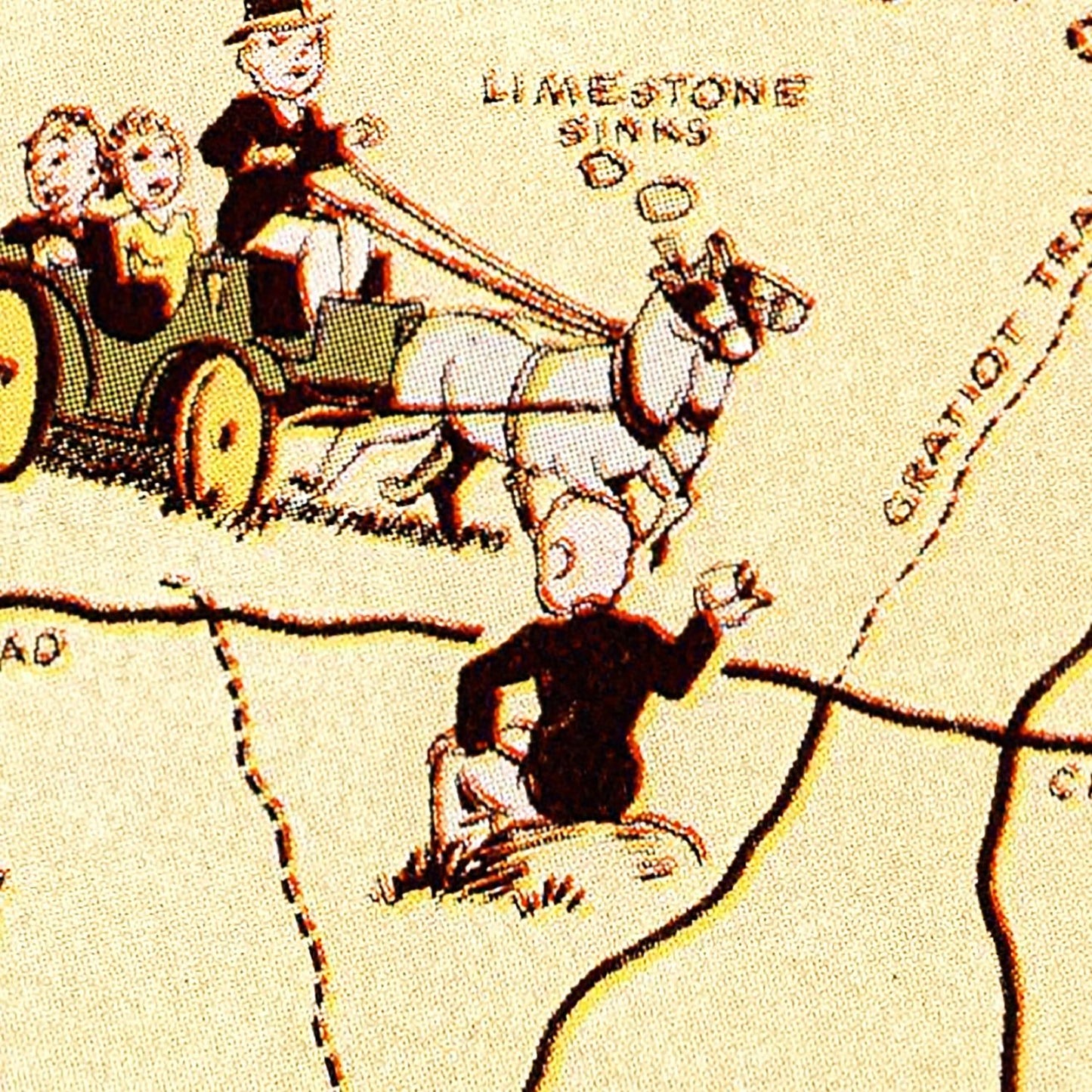 Vintage Map of Mackinac Island, Michigan, 1936