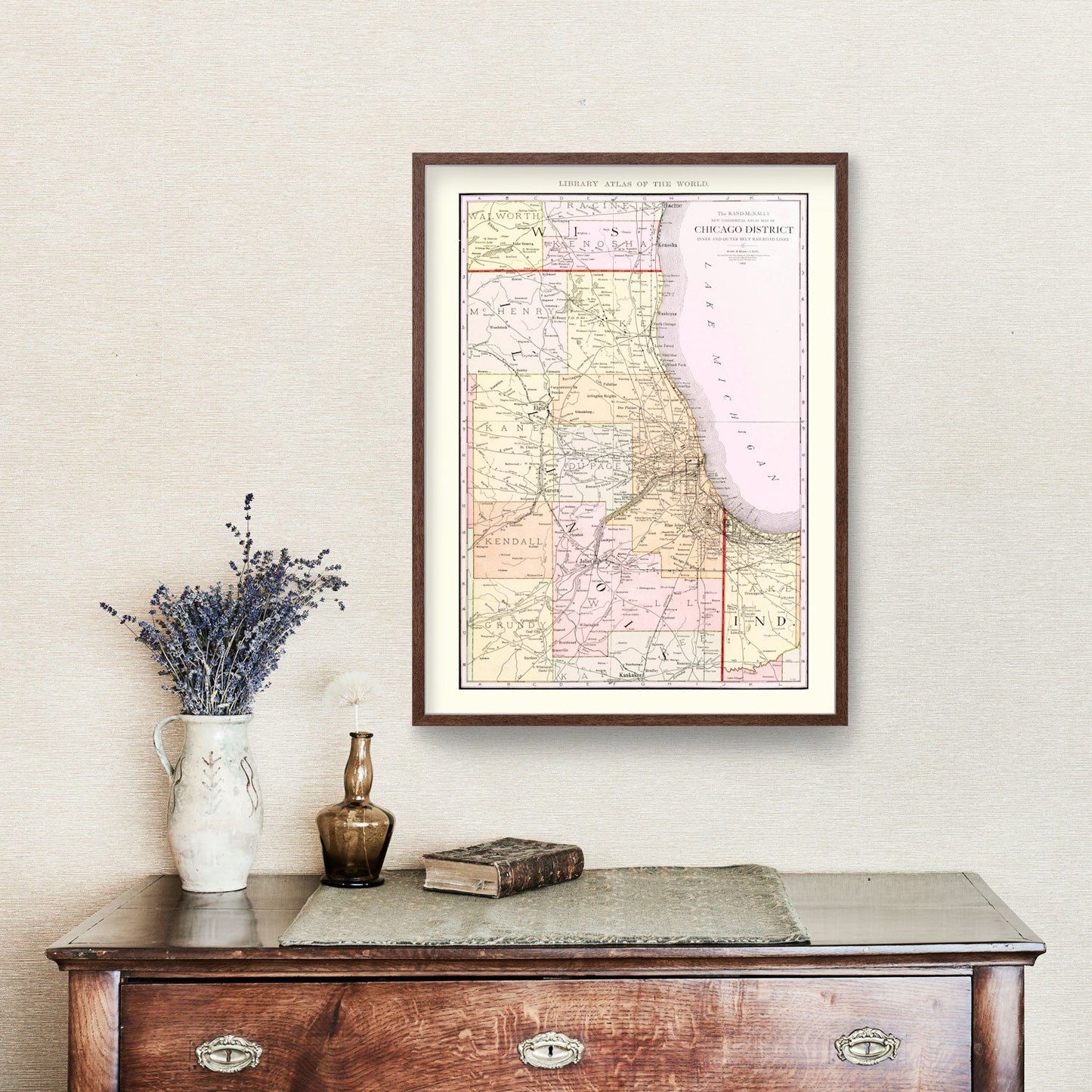Vintage Chicago Railroad Lines Map 1912