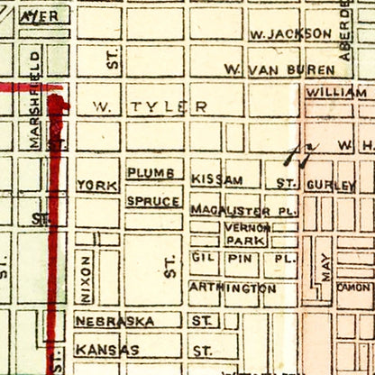 Vintage Map of Chicago, Illinois, 1872