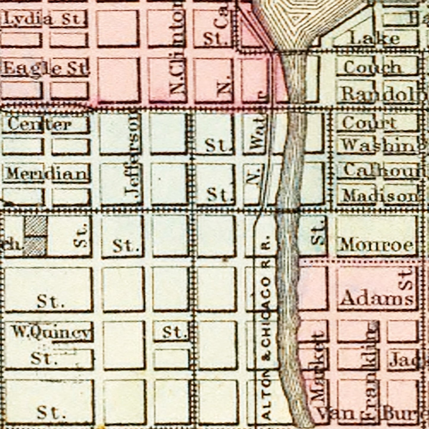 Vintage Map of Chicago, Illinois, 1870
