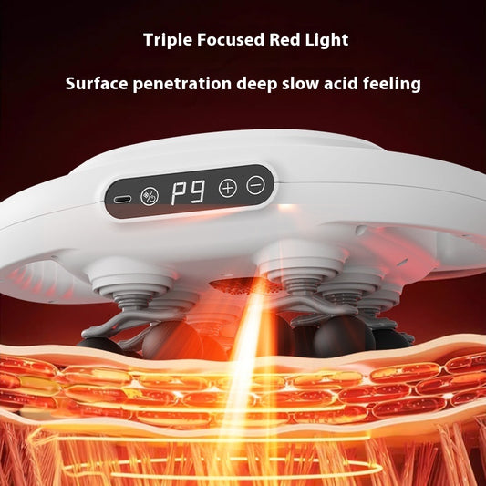 12-head fascia gun back massager with LED screen and triple focused red light