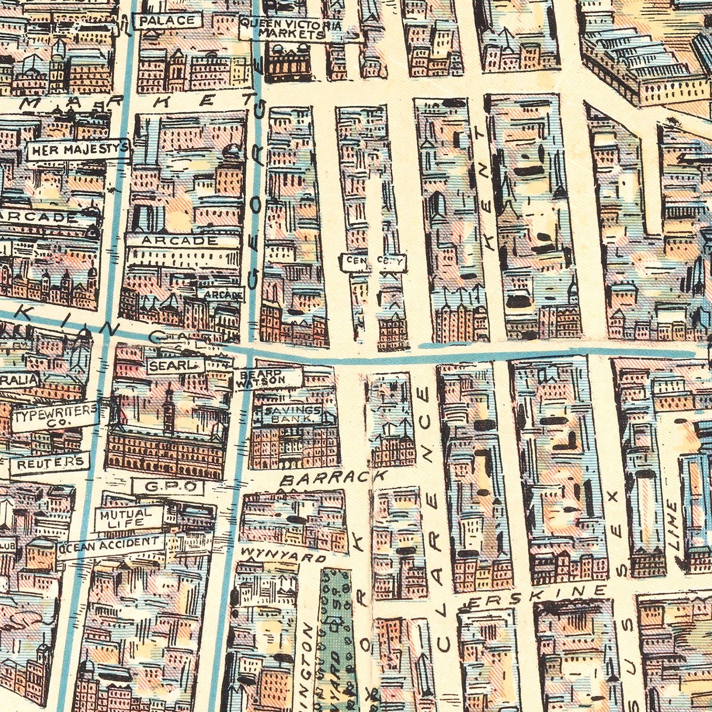 Vintage Map of Sydney, Australia, 1902