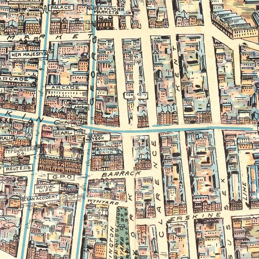 Vintage Map of Sydney, Australia, 1902